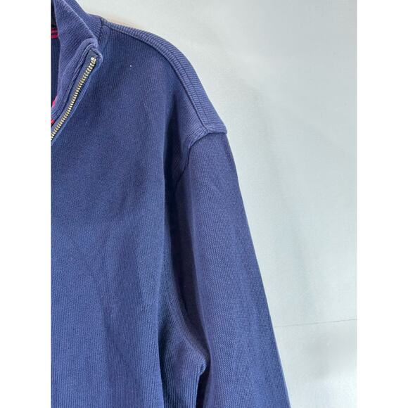 BANANA REPUBLIC Men's Navy Star Quarter-Zip Elbow-Patch Pullover Sweater SZ M - Picture 3 of 10